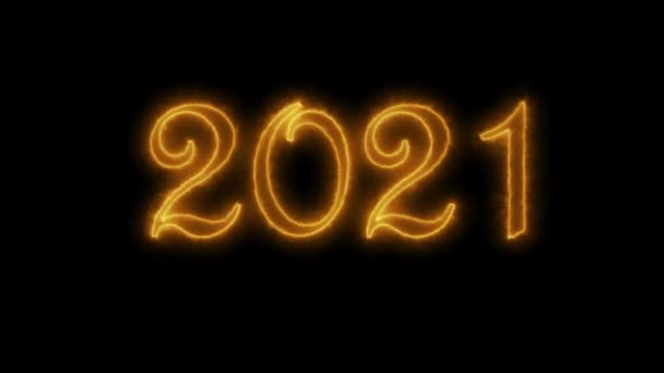 Новым 2021 Годом Золотой Съедобный Текстовый Эффект Премиум Стиля Vfx — стоковое видео