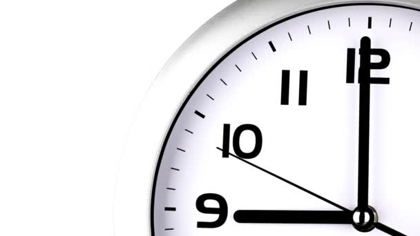 Reloj Tiempo Primer Plano Fondo Macro Reloj Minuto Plazo Blanco — Vídeos de Stock