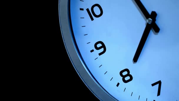 Timelapse Clock Проходит Через Час Clock Почти Поразительный Кинофоновый Анимационный — стоковое видео