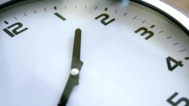 Reloj Tiempo Primer Plano Fondo Macro Reloj Minuto Plazo Blanco — Vídeos de Stock