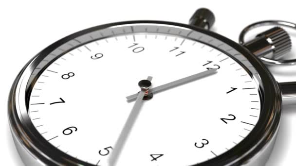 時計の顔の時計機構のクローズアップは すぐに時間を打つタイムラプスオフィスビジネスクリップ映画時間科学 — ストック動画