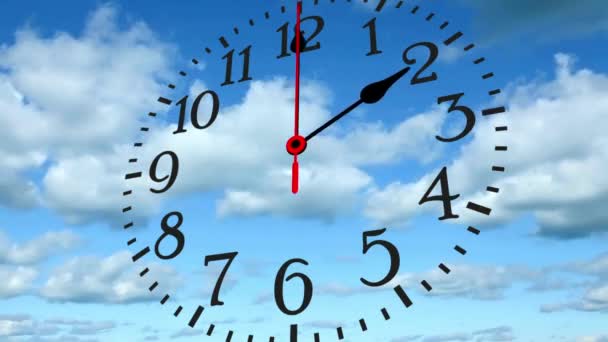 Timelapse Clock Pass Hour Analog Alarm Clock Almost Striking Movie — Stock video