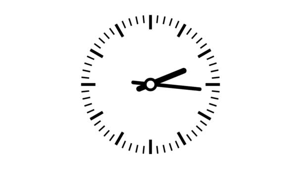 Animációs Falióra Time Passing Loopable Video Clock Timelapse Fehér Hátterű — Stock videók