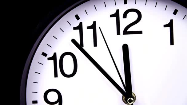 Feche Número Relógio Branco Movendo Para Frente Close Relógio Cronometragem — Vídeo de Stock