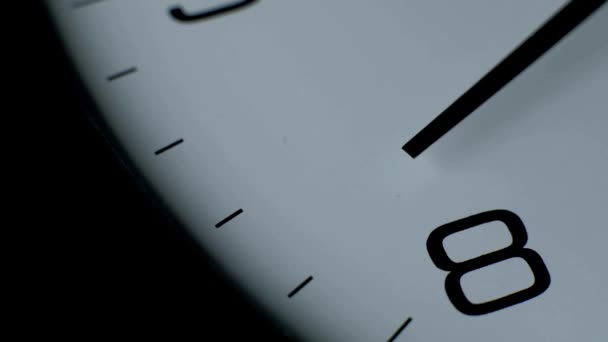 Fermer Nombre Horloge Blanche Déplaçant Rapidement Vers Avant Closeup Watch — Video