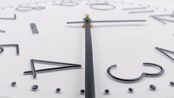 Fermer Nombre Horloge Blanche Déplaçant Rapidement Vers Avant Closeup Watch — Video