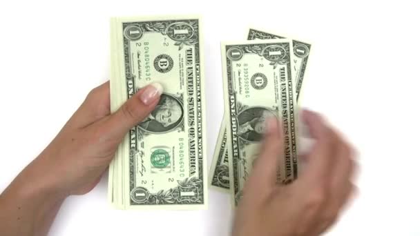 Gros Plan Main Homme Comptant 100 Nous Dollar Cash Macro — Video