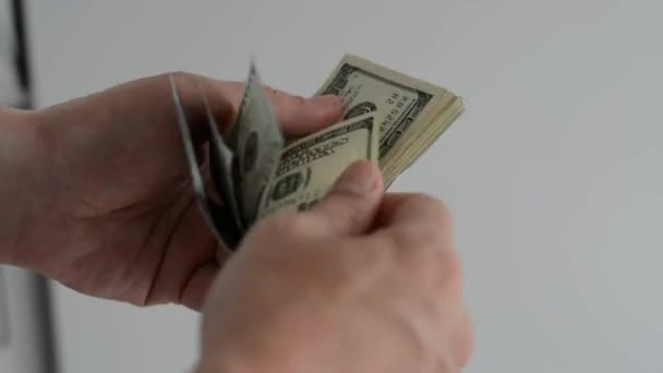 Dollar Geld Besparen Valuta Bankieren Cash Financiën Bankbiljet Hand Zakelijke — Stockvideo