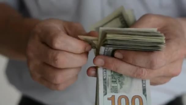 Geld Finanzieren Bargeld Hand Bank Konzept Banken Geschäft Währung Dollar — Stockvideo