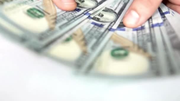 Dollar Geld Ersparnisse Währung Banking Bargeld Finanzierung Banknote Hand Geschäft — Stockvideo