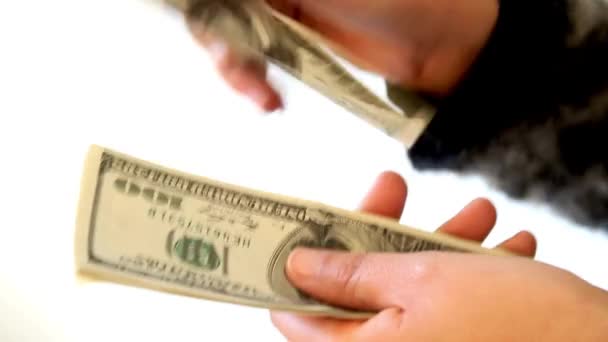 Dollar Geld Ersparnisse Währung Banking Bargeld Finanzierung Banknote Hand Geschäft — Stockvideo