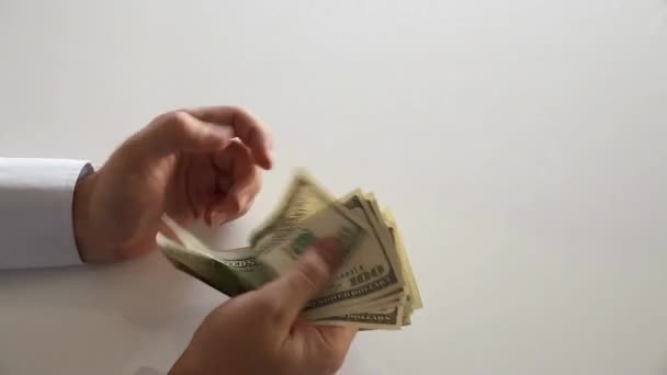Financiën Geld Cash Hand Bank Concept Bankieren Bedrijf Valuta Dollar — Stockvideo
