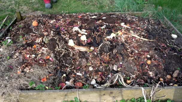 Gaspillage Alimentaire Perte Aliments Jetés Perdus Maison Pollution Par Compost — Video