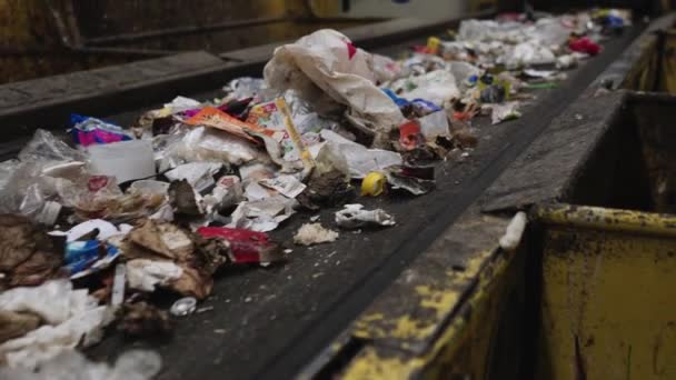 무기물 폐기물이 유기적 파편들 이었다 낭비하는 쇼핑의 재사용 재활용 친환경 — 비디오