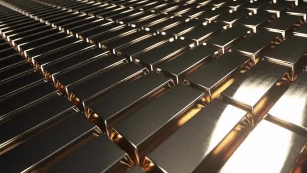 Pila Animación Barra Oro Pila Metal Oro Concepto Fondo Negocio — Vídeos de Stock