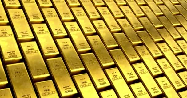 Gold Ziegel Goldbarren Reichtum Finanzreich Wirtschaft Geld Erfolg Investitionen Luxus — Stockvideo