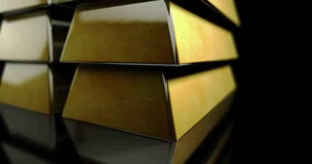 Animação Barra Ouro Conceito Pilha Dourada Poupança Luxo Financeiro Pagamento — Vídeo de Stock