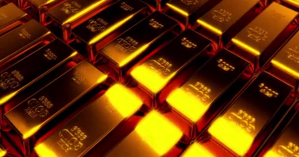 Zlaté Cihly Zlaté Cihly Bohatství Finanční Bohatá Ekonomika Podnikání Peníze — Stock video