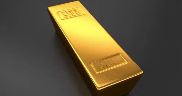 Golden Bar Motion Finance Financial Business Economy Money Gold Luxury — Stock Video