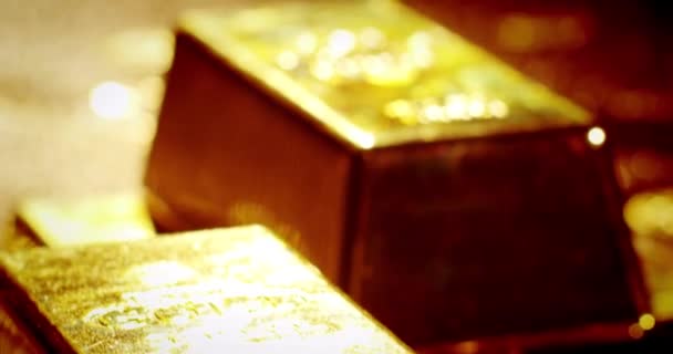 Oro Bar Movimiento Finanzas Negocios Financieros Economía Dinero Oro Lujo — Vídeos de Stock