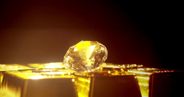 Золотий Бар Діамантове Золоте Концептуальне Відео Бізнесу Фінансів Банків — стокове відео