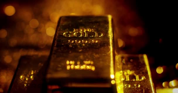 Ράβδους Χρυσού Ράβδους Χρυσού Επιτυχία Βίντεο Πάρει Πλούσιες Έννοιες Looped — Αρχείο Βίντεο