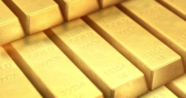 Stapel Gold Feine Goldene Bank Finanziert Deviseninvestitionen Für Marktaustausch Dokumentarfilm — Stockvideo