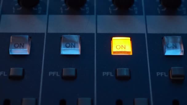 Music Mixer Desk Table Recording Studio Musician Tunes Electronic Musical — Stock Video