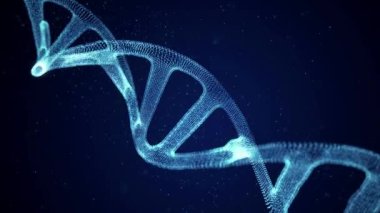DNA yapısı RNA Fütürist dijital arkaplanı döndürür, bilim ve teknoloji için soyut arka plan geleceğin biyoteknoloji mühendisliği kavramı