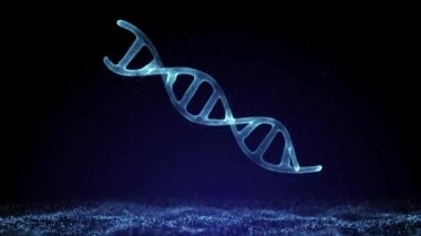 DNA yapısı RNA Fütürist dijital arkaplanı döndürür, bilim ve teknoloji için soyut arka plan geleceğin biyoteknoloji mühendisliği kavramı