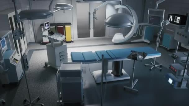 Сучасний Медичний Робот Діагностики Людини Операційній Кімнаті Роботизована Медицина Порожня — стокове відео