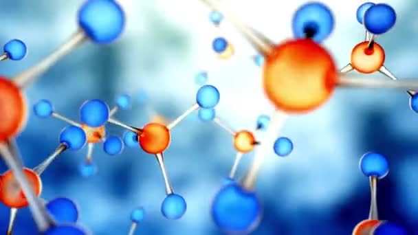 Animação Molécula Abstrata Conceito Ciência Medicina Rede Moléculas Átomos Vidro — Vídeo de Stock