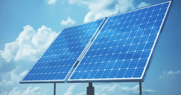 Solar Power Plant Production Clean Renewable Energy Close Footage Sunlight — Stock Video