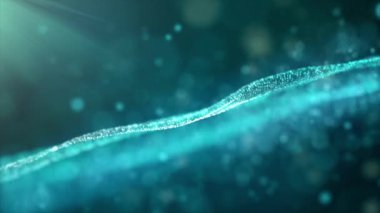 Soyut Mavi ve Menekşe dijital parçacık dalgaları teknolojisi arkaplanı Fütürist animasyon kavramı