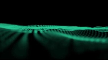 dijital dalga efekti güzel soyut parçacık teknolojisi arkaplan 3d Vibrant yeşil renkli gradyan tasarım ögesi soyut