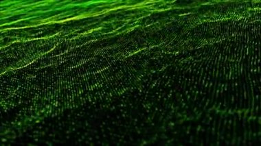 dijital dalga efekti güzel soyut parçacık teknolojisi arkaplan 3d Vibrant yeşil renkli gradyan tasarım ögesi soyut