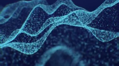 Dijital teknoloji soyut arkaplan 3d estetik karmaşık dalga çizgisi tasarım konsepti