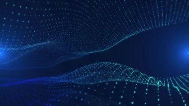 soyut dijital dalga akışı 4k animasyon siber ya da teknoloji arkaplan Data alanı yakınlaştırma BIG DATA Güzel hareket dalgalı noktalar dokusu