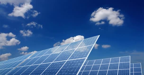 Solar Power Generation Technology Alternative Energy Solar Battery Panel Modules — Stock Video