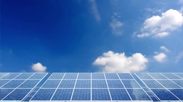 Solar Panels Renewable Energy Sun Power Green Clean Solar Panel — Stock Video