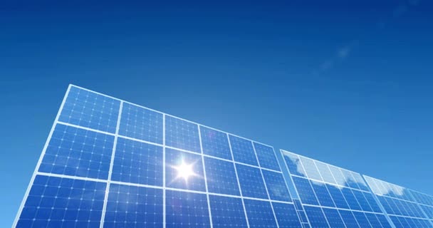 Güneş Panelleri Yenilenebilir Enerji Güneş Gücü Yeşil Temiz Güneş Paneli — Stok video