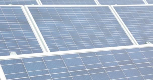 Solar Power Plant Production Clean Renewable Energy Close Footage Sunlight — Stock Video