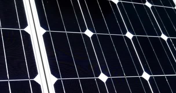 Solar Panels Macro View Closeup Green Energy Renewable Solar Fuel — Stock Video