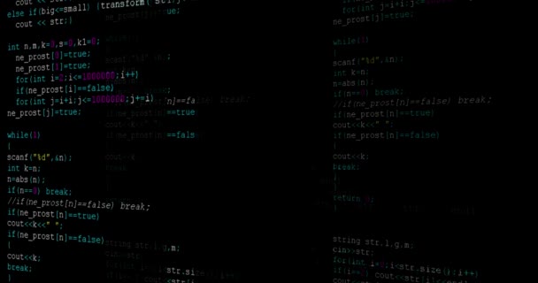 Bloky Abstraktního Kódu Programu Hackeři Programový Kód Běží Obrazovce — Stock video