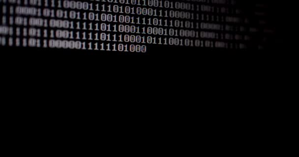 Hacking Έννοια Πράσινο Κείμενο Πηγαίου Κώδικα Στην Οθόνη Μαύρη Τεχνολογία — Αρχείο Βίντεο