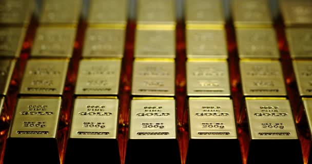 Stapel Gold Feine Goldene Bank Finanziert Deviseninvestitionen Für Marktaustausch Dokumentarfilm — Stockvideo