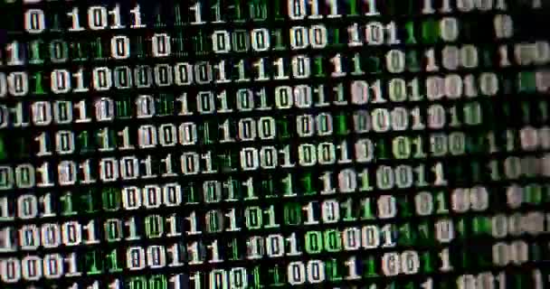 Conceito Hacking Código Fonte Texto Verde Monitor Segurança Tecnologia Preta — Vídeo de Stock