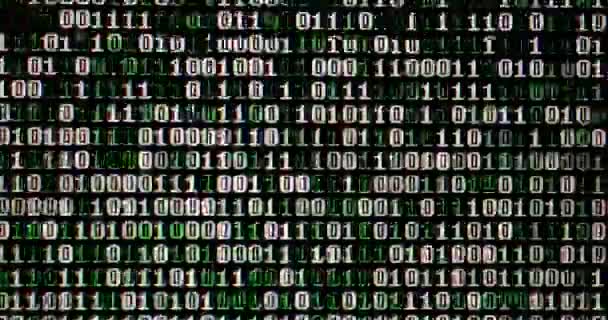 Código Binario Monitor Concepto Primer Plano Piratería Seguridad Tecnología — Vídeos de Stock