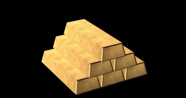 Oro Bar Dinero Éxito Inversión Lujo Fondo Moneda Oro Banca — Vídeos de Stock