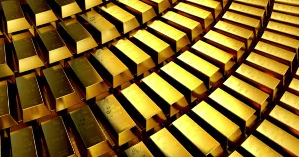金の棒のお金の成功投資の贅沢背景通貨黄金の銀行 — ストック動画